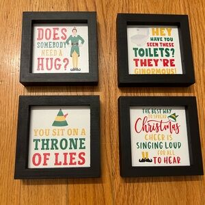 Elf the movie Christmas Humorous Quote Black Picture Frame Set